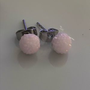 Light pink sparkle studs